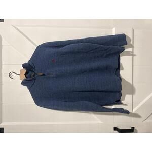 Polo Ralph Lauren Men's Blue Cotton Quarter-Zip Sweater Medium